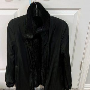 Neiman Marcus (Gorski) Dark Ranch Mink Fur Reversible Bomber Jacket - Size S